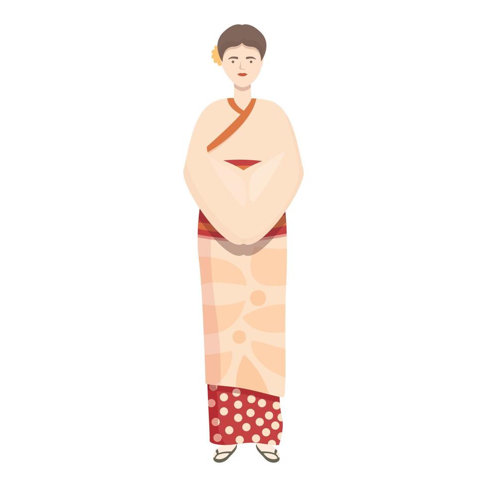 Wedding kimono icon cartoon vector. Woman person vector