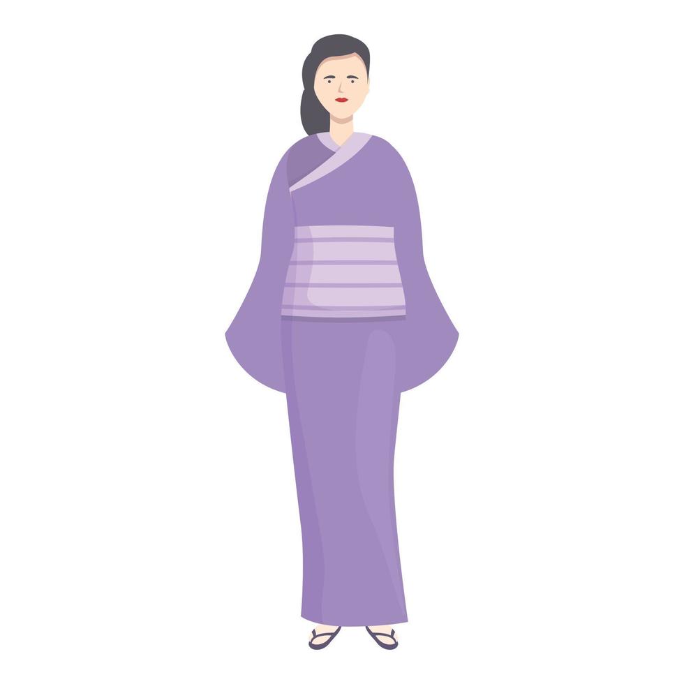 kimono personaje icono dibujos animados vector. asiático mujer vector