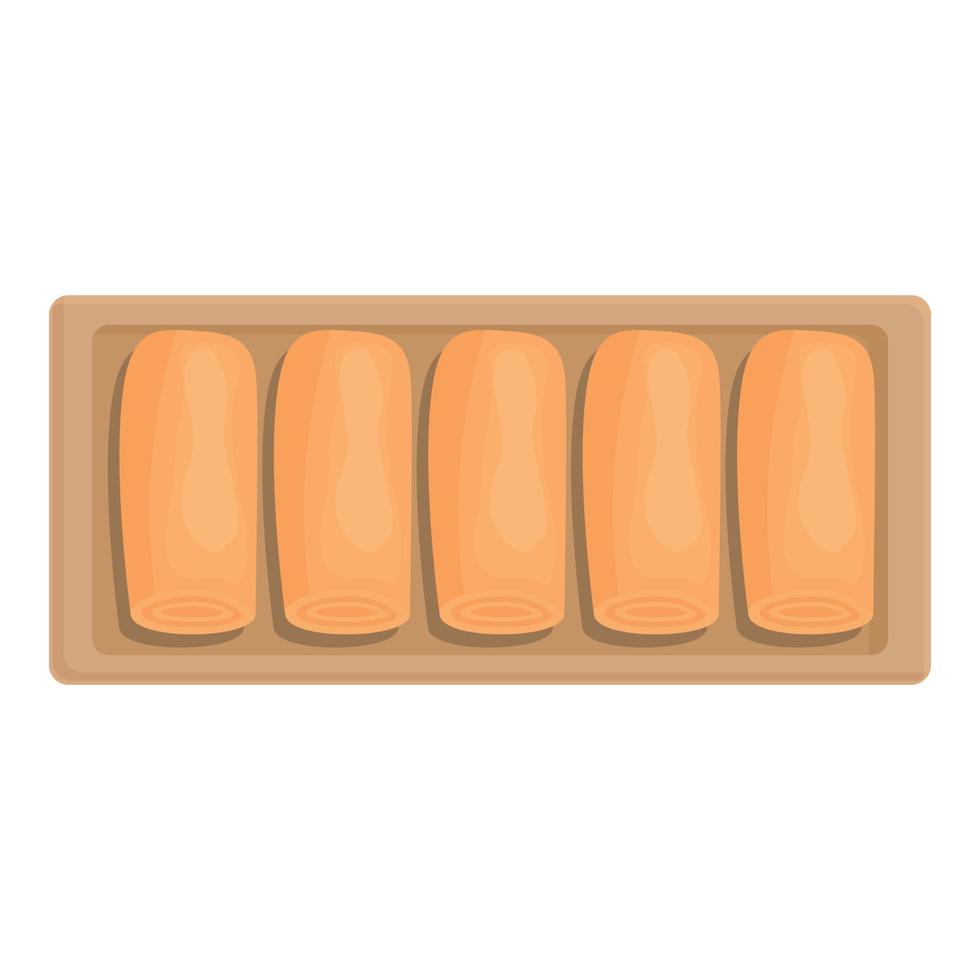 Spring roll icon cartoon vector. Food cuisine vector