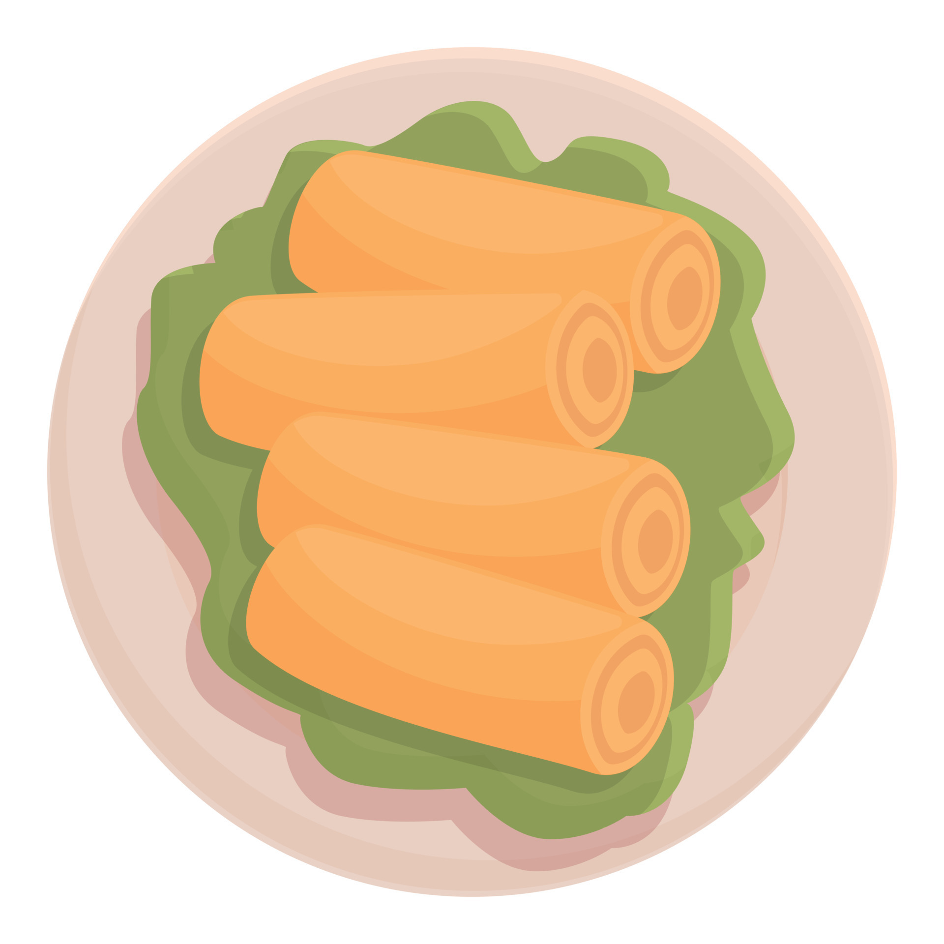 Top view spring roll icon cartoon vector. Food cuisine 21467569 Vector