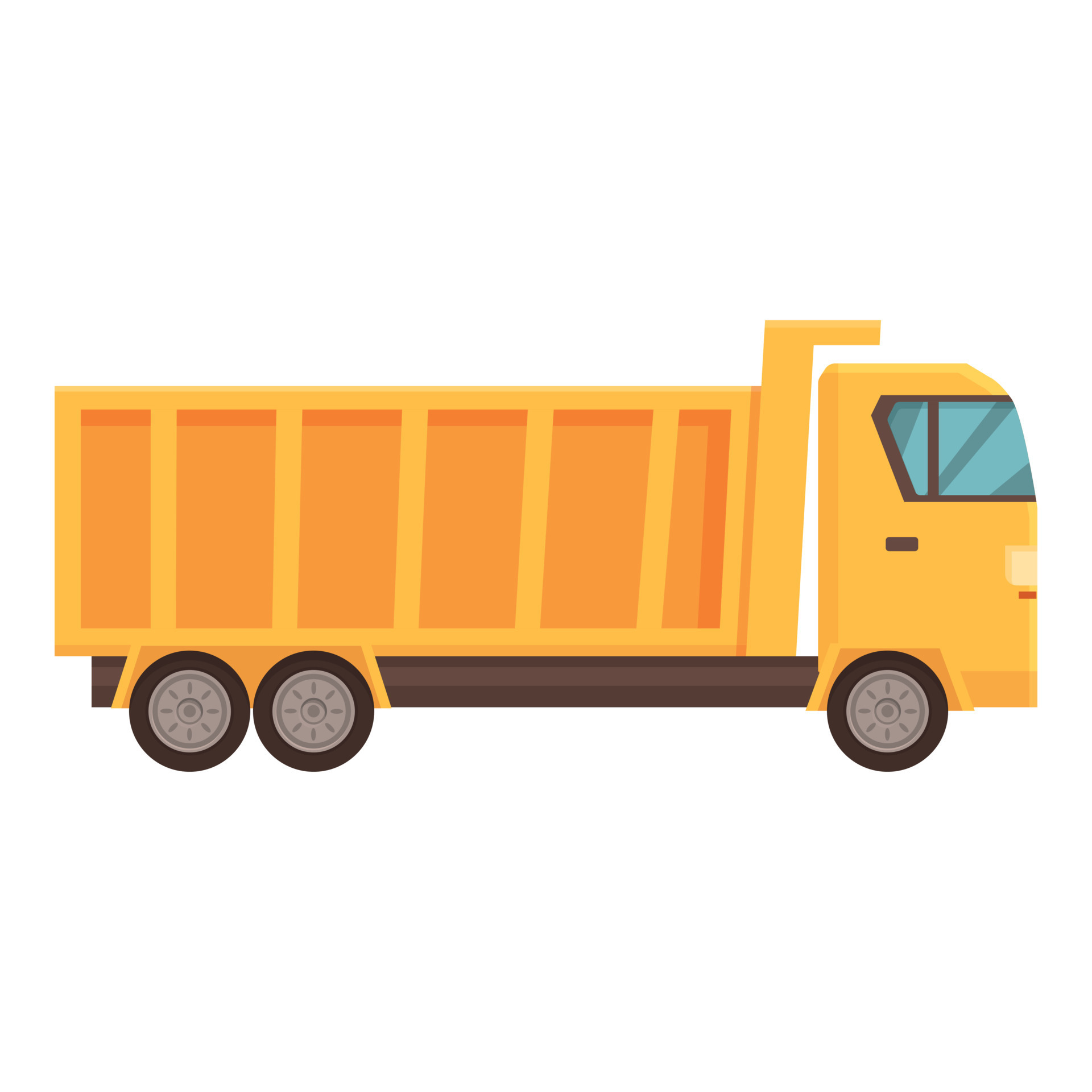Yellow truck icon cartoon vector. Tipper construction 21467574 Vector