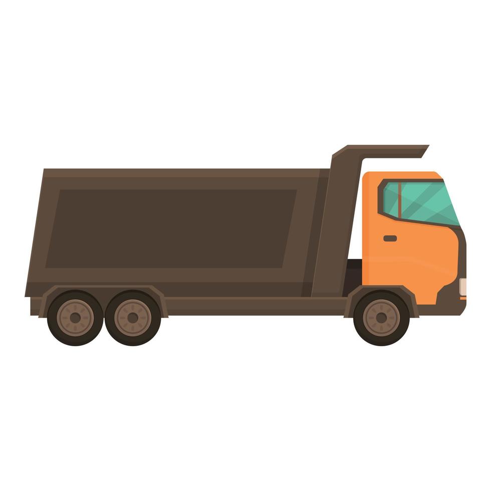 Machine truck icon cartoon vector. Tipper unload vector