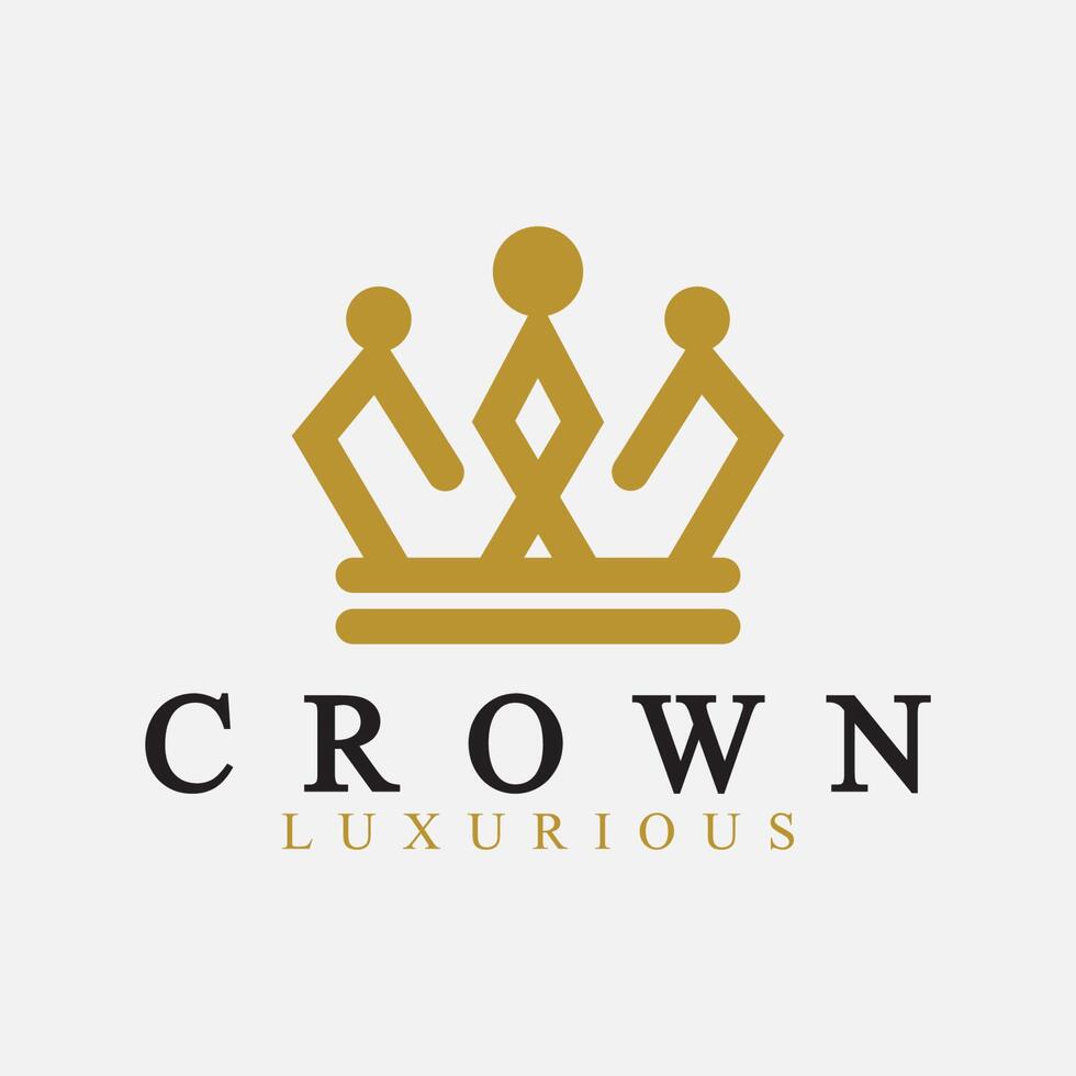 Crown Logo Vector Template,linear crown icons. Royal, luxury symbol. King, queen abstract geometric logo.