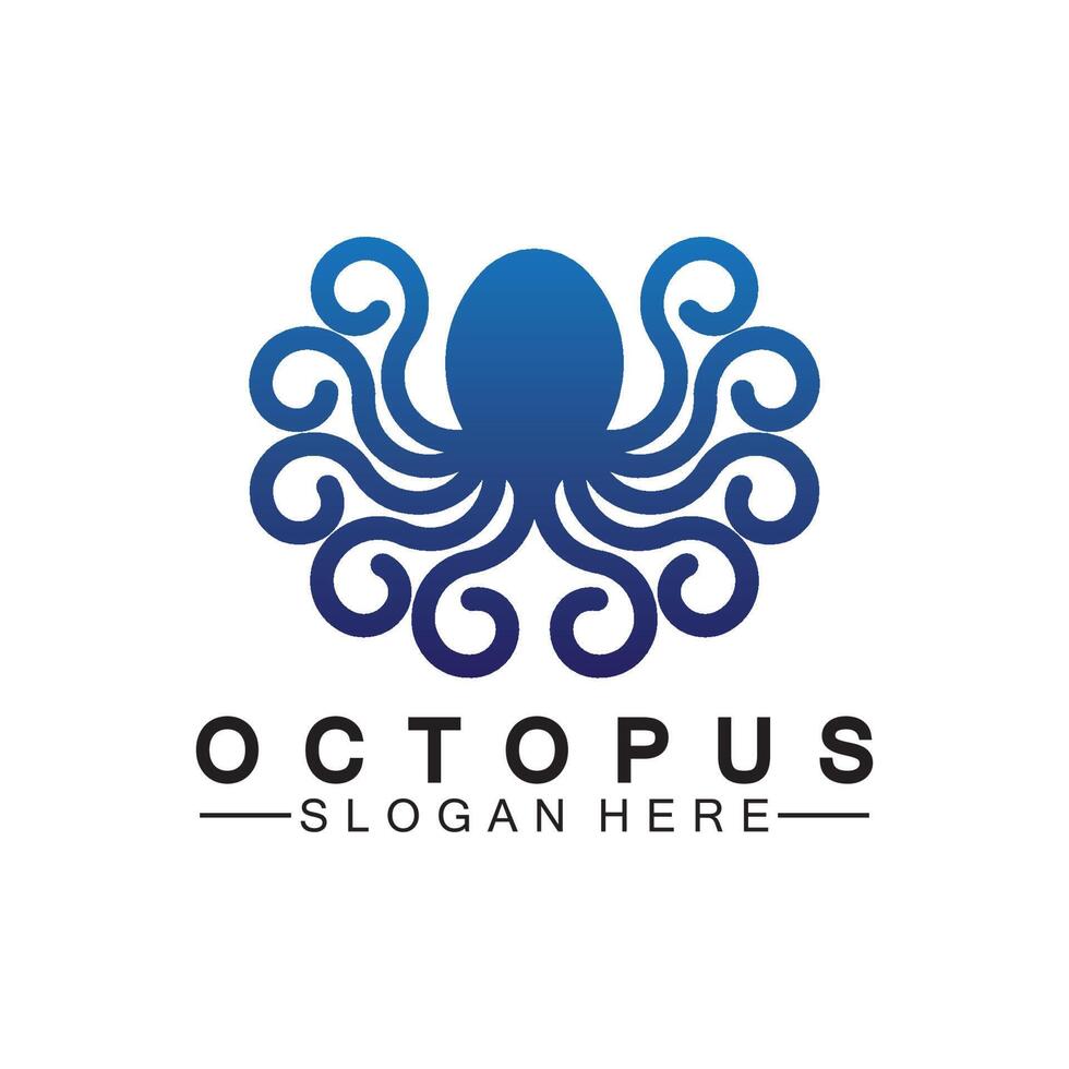 Octopus simple modern line art logo design-vector illustration vector