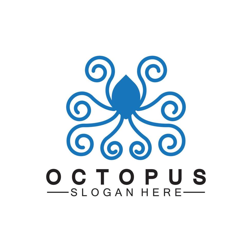 Octopus simple modern line art logo design-vector illustration vector