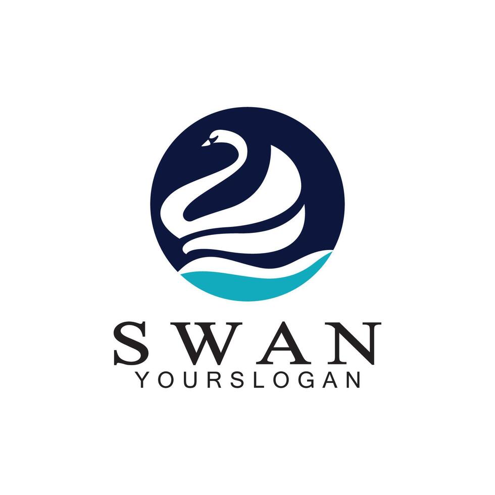 Swan logo icon design template- vector illustration