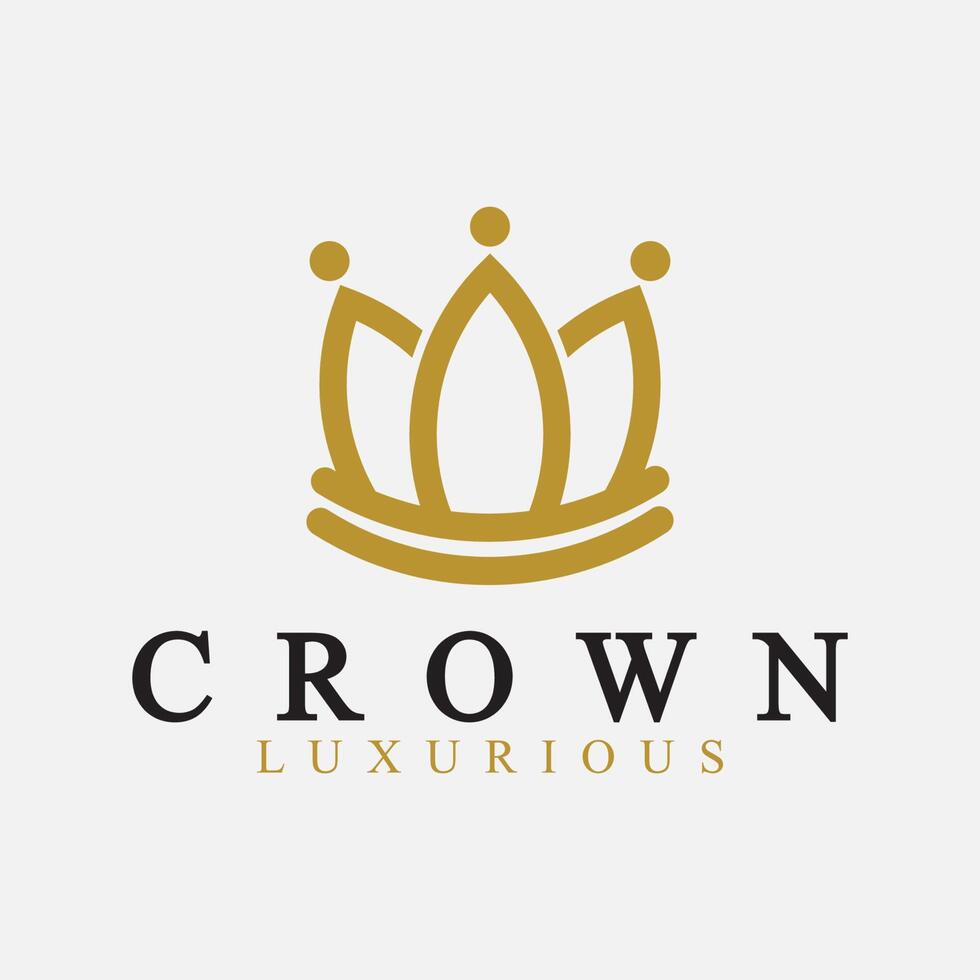 Crown Logo Vector Template,linear crown icons. Royal, luxury symbol. King, queen abstract geometric logo.