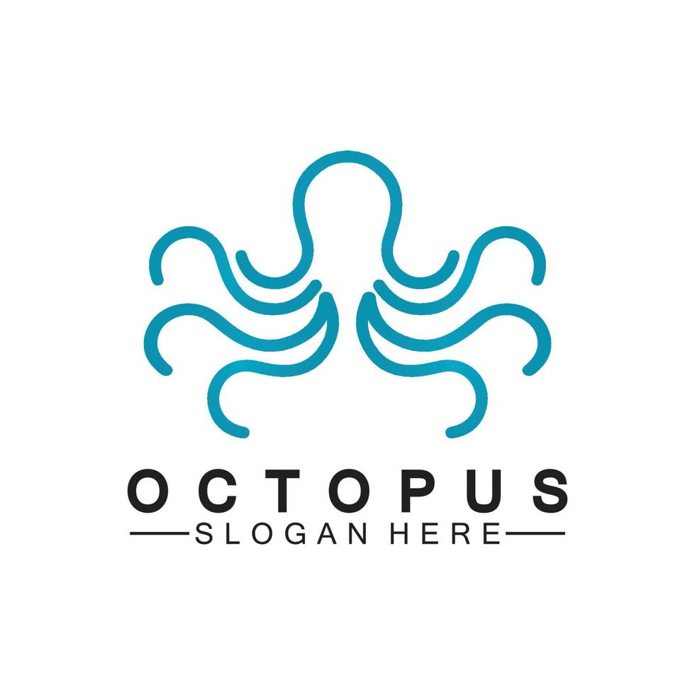 Octopus simple modern line art logo design-vector illustration vector