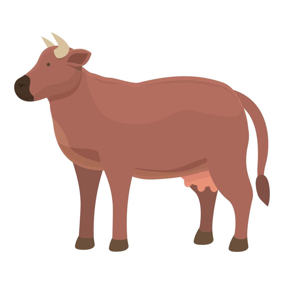 Cow eat grass icon cartoon vector. Farm animal vector