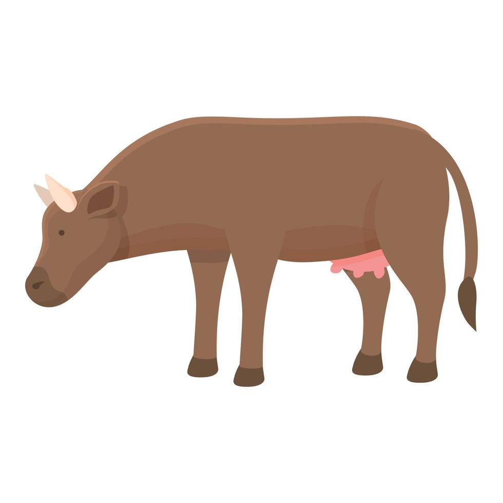 Cow eat icon cartoon vector. Dairy animal vector