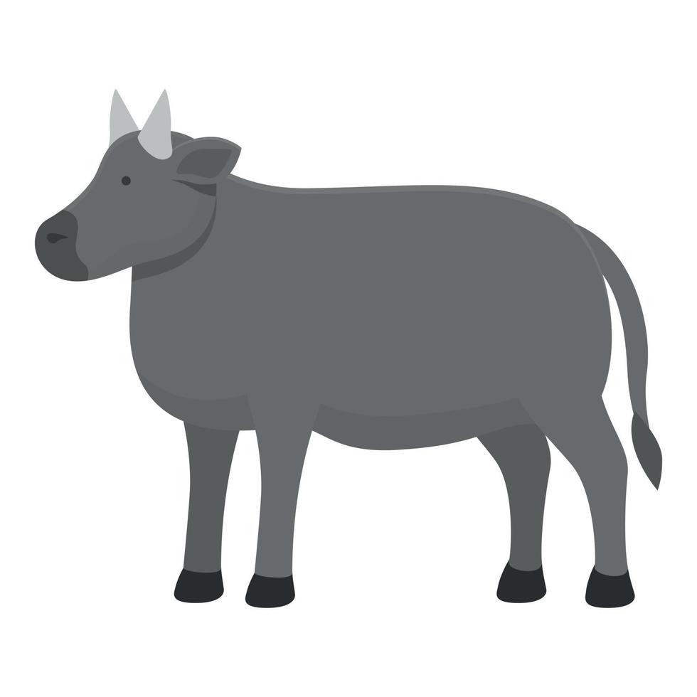 Grey cow icon cartoon vector. Farm breed vector