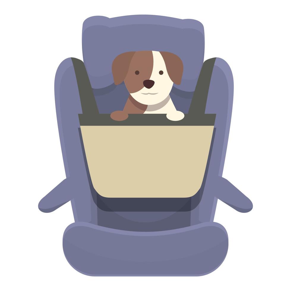 Travel dog icon cartoon vector. Car road seat vector