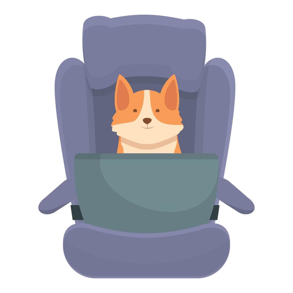 Cute dog seat icon cartoon vector. Car travel vector