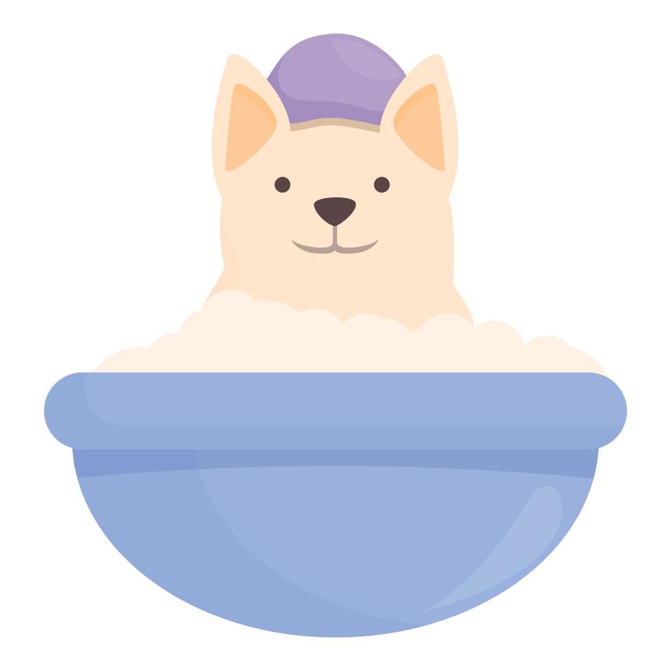 Wash pet icon cartoon vector. Spa dog vector