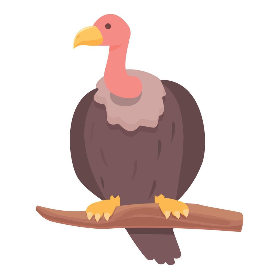 grifón en árbol icono dibujos animados vector. África pájaro vector