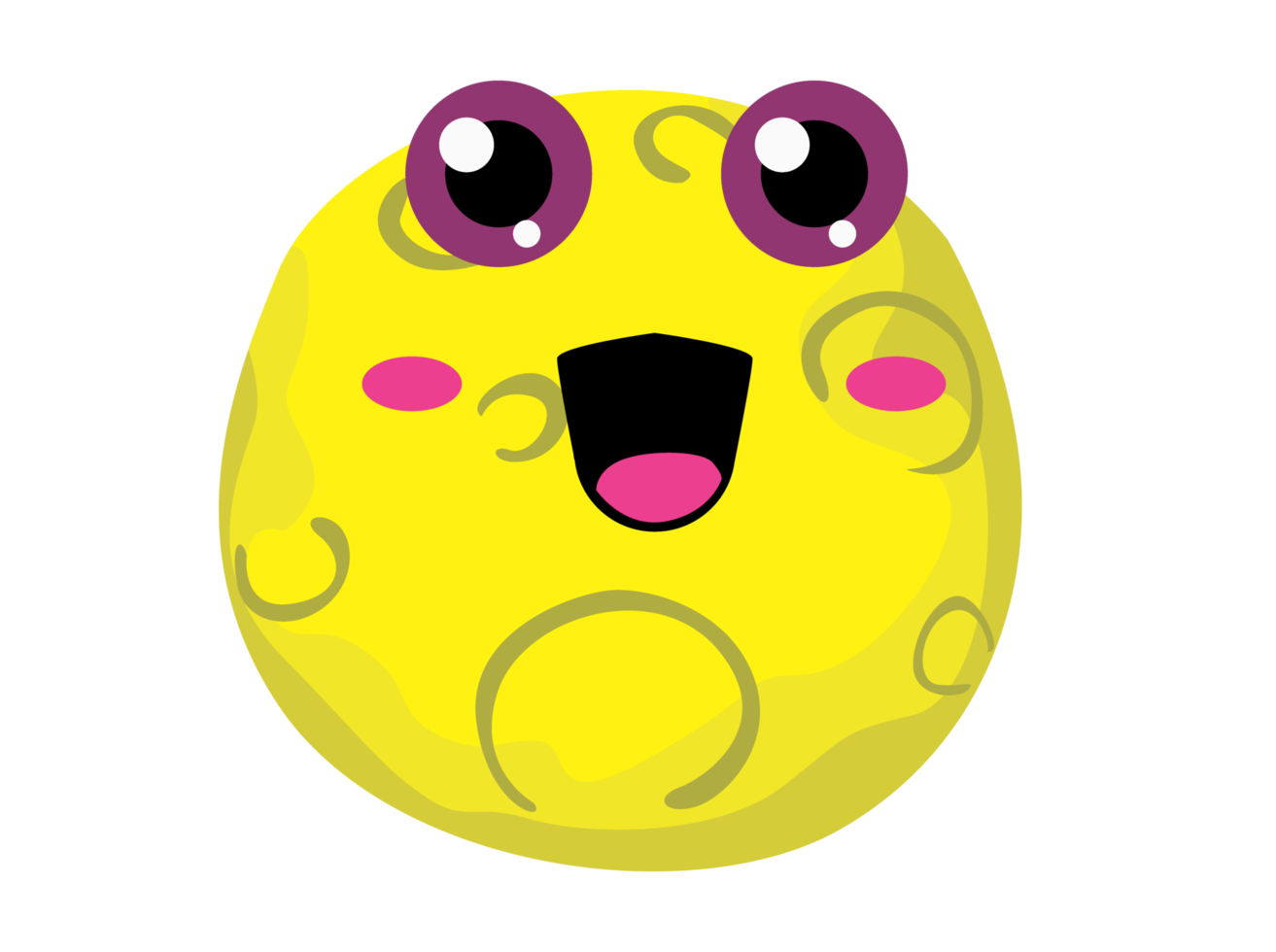 Adorable Moon Cartoon Character png