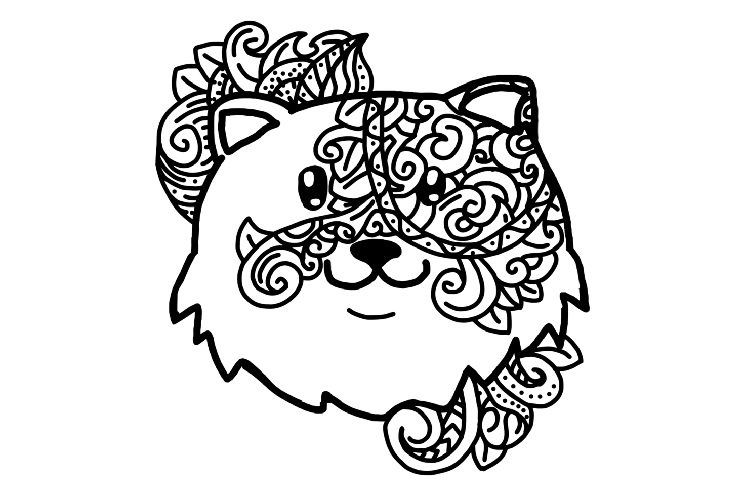 Cute Dog Head With Ornaments png