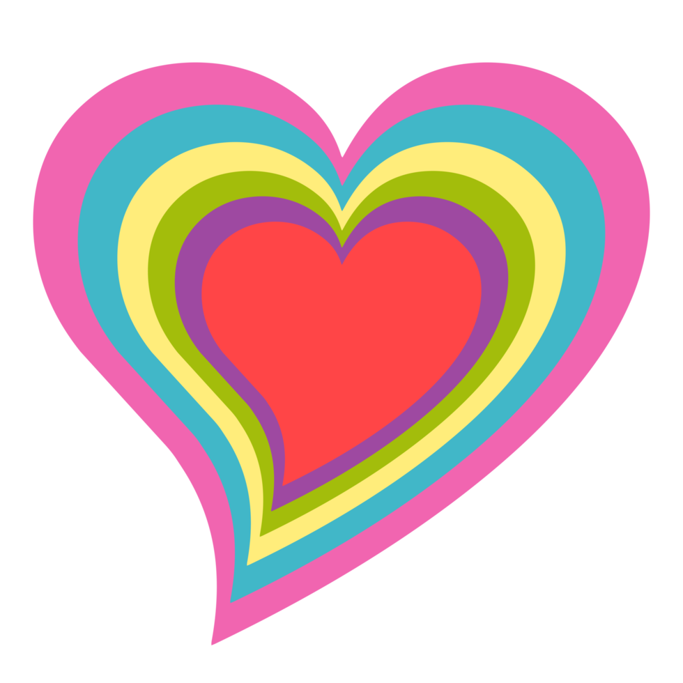 Heart with colours on a Transparent Background png