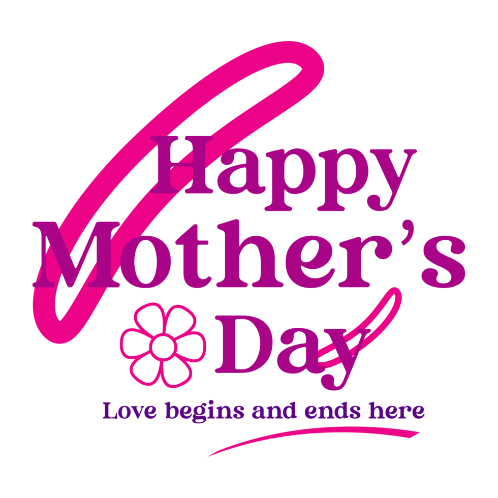 Mother's Day Design Concept on a Transparent Background png