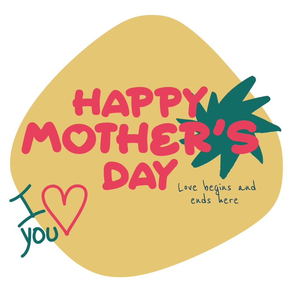 Mother's Day Design Concept on a Transparent Background png