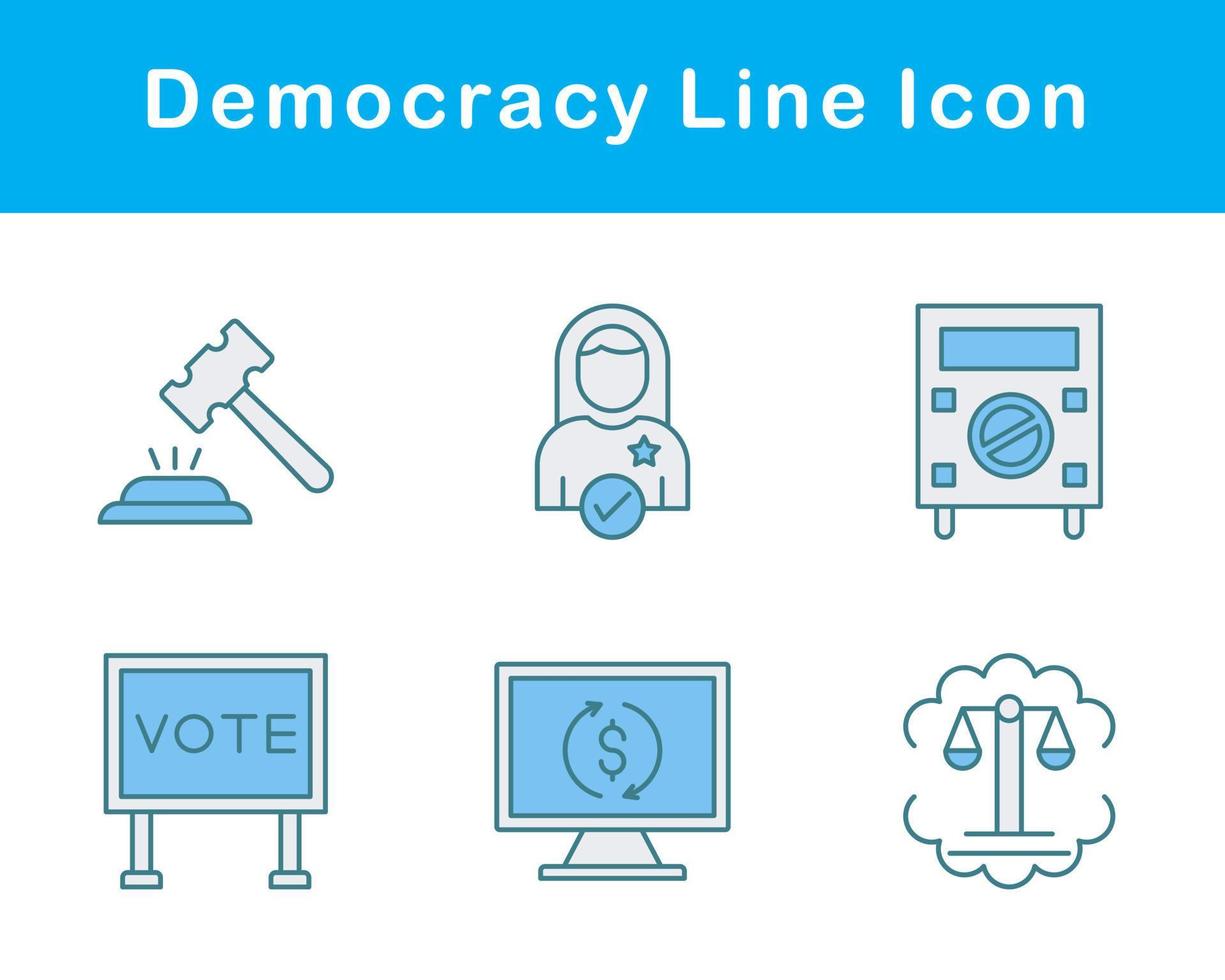 democracia vector icono conjunto