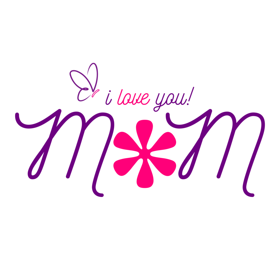 Mother's Day Design Concept on a Transparent Background png