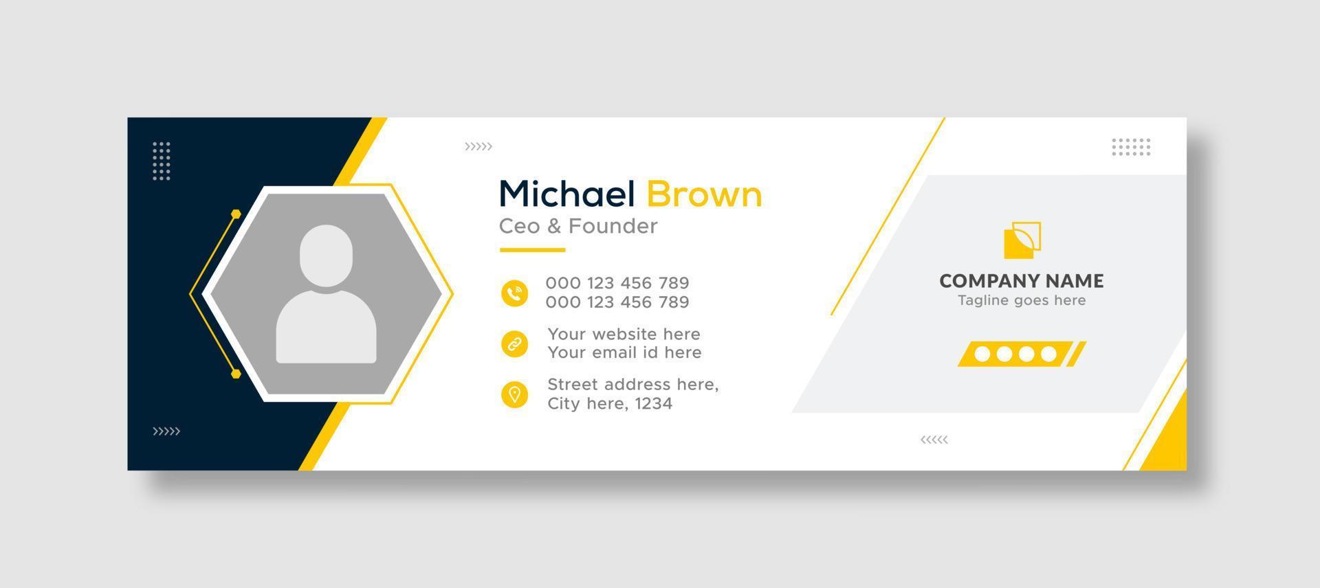 Corporate business professional modern email signature template or email footer and personal social media cover template design creative layout vector
