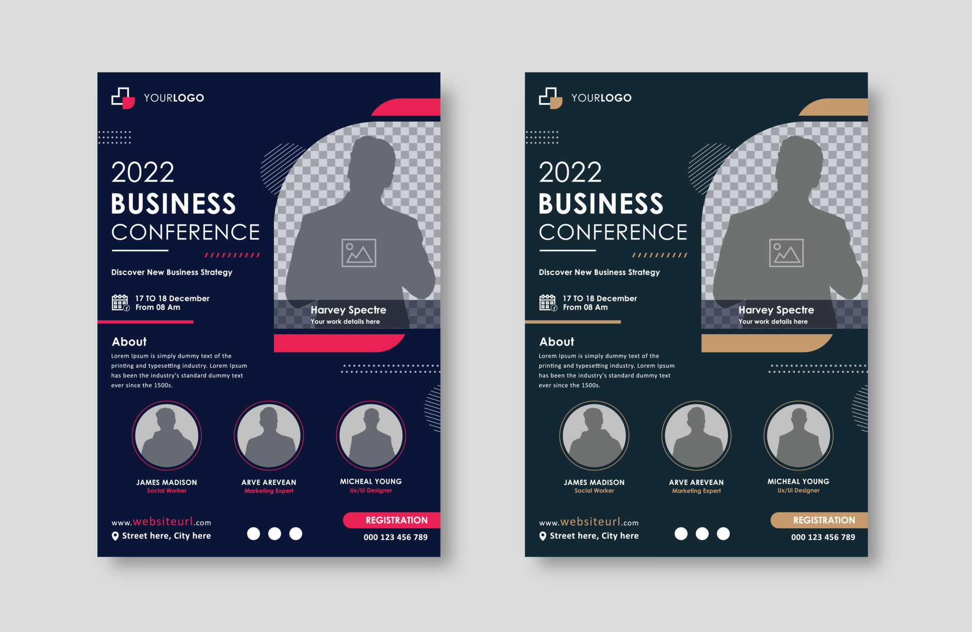 Business conference live meeting and event flyer template. Corporate