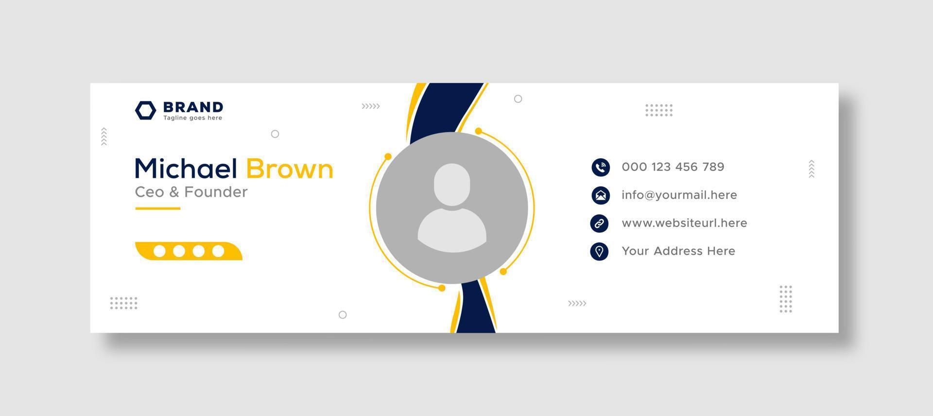 Corporate business professional modern email signature template or email footer and personal social media cover template design creative layout vector