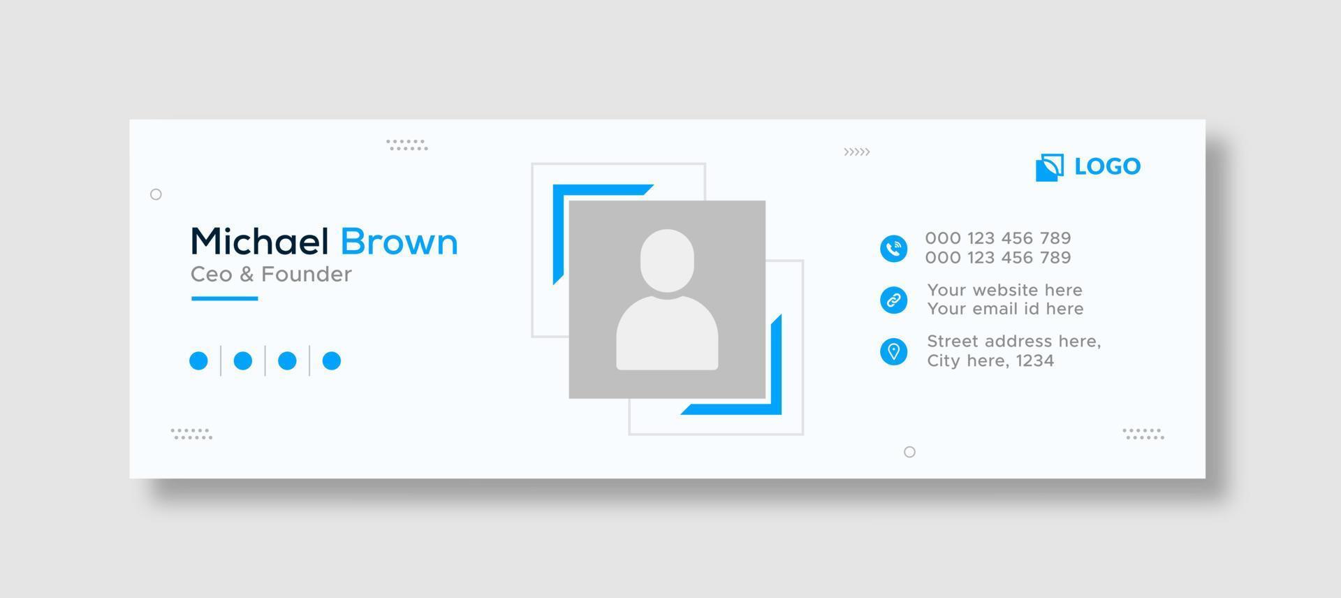 Corporate business professional modern email signature template or email footer and personal social media cover template design creative layout vector