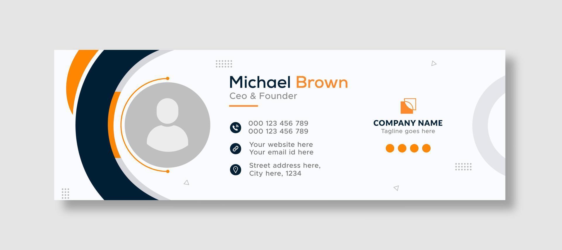 Corporate business professional modern email signature template or email footer and personal social media cover template design creative layout vector