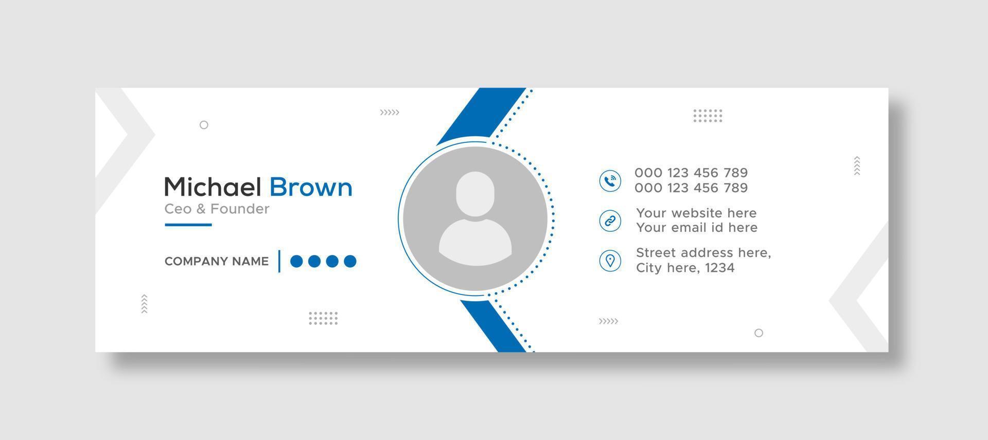Corporate business professional modern email signature template or email footer and personal social media cover template design creative layout vector