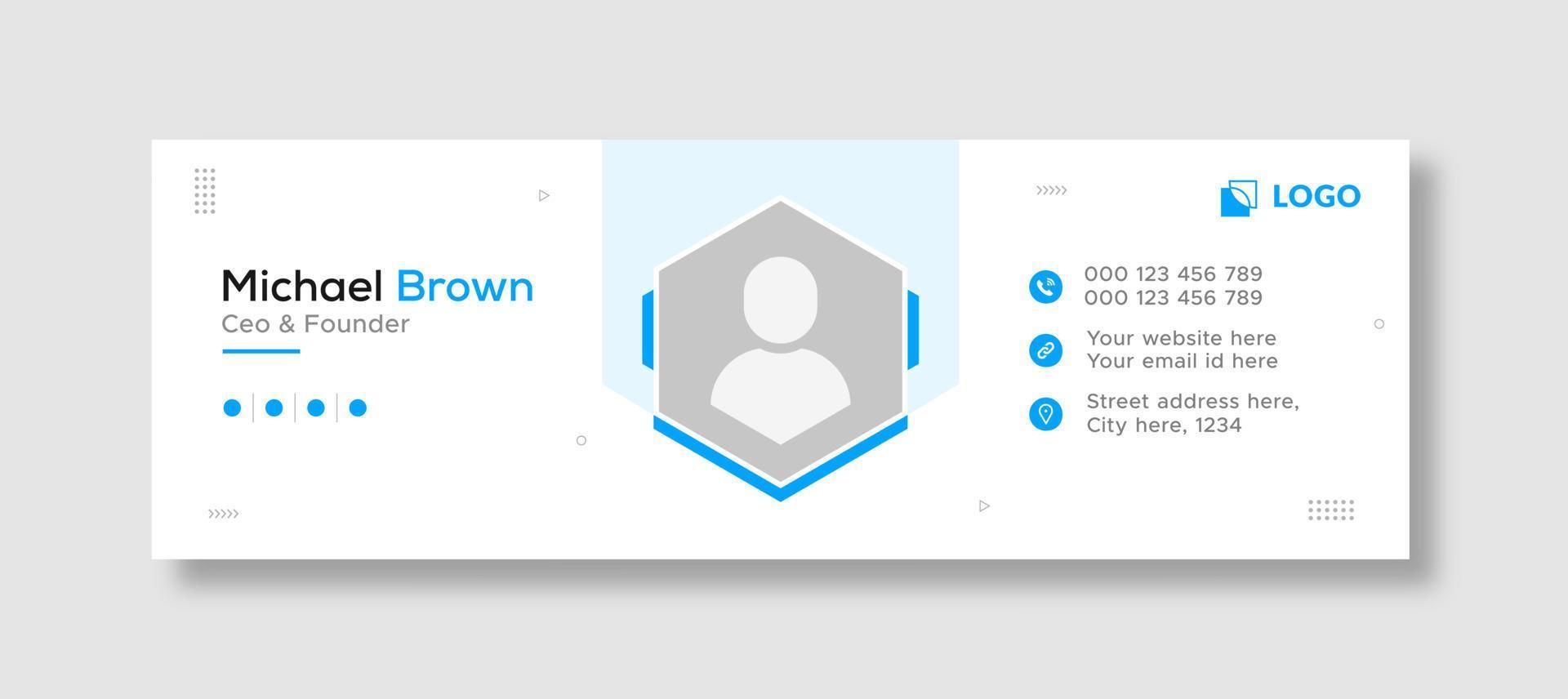 Corporate business professional modern email signature template or email footer and personal social media cover template design creative layout vector