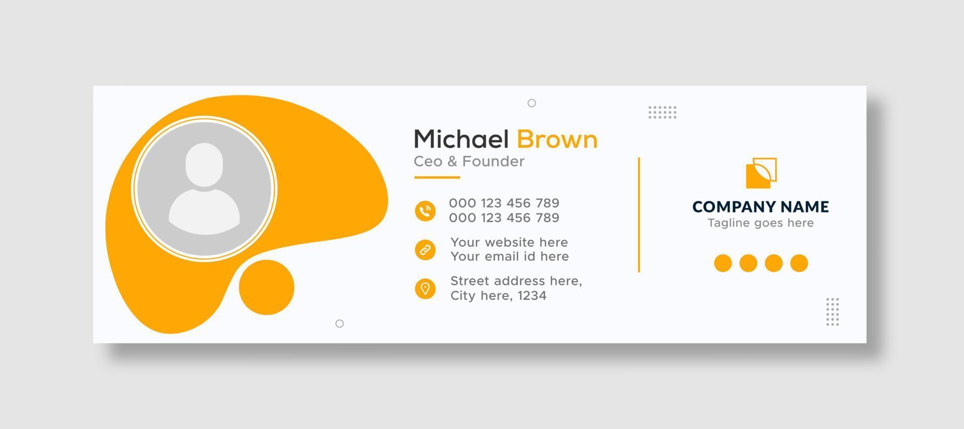 Corporate business professional modern email signature template or email footer and personal social media cover template design creative layout vector