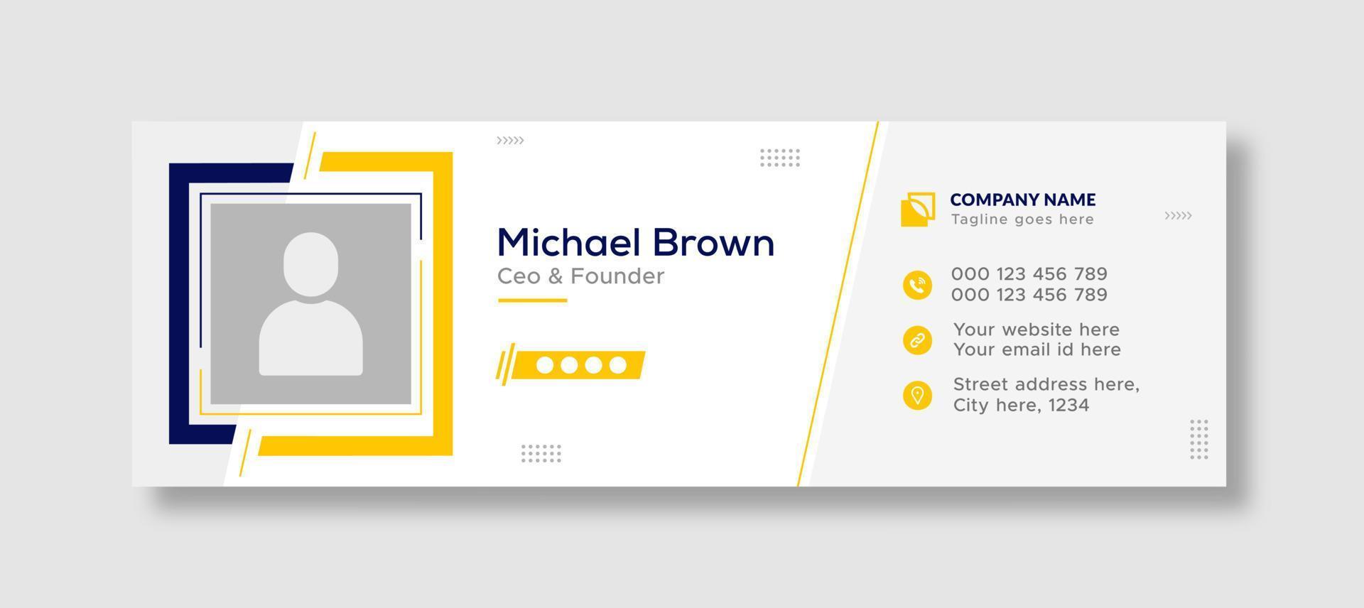 Corporate business professional modern email signature template or email footer and personal social media cover template design creative layout vector