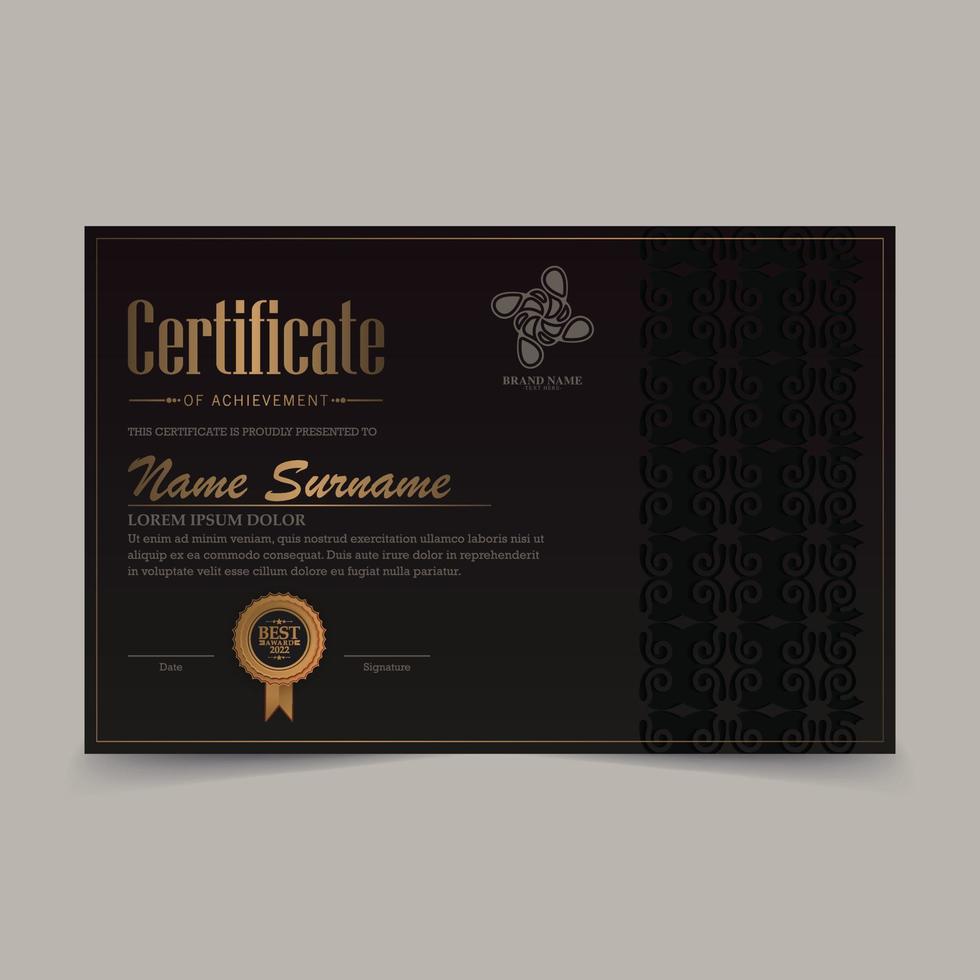 achievement certificate best award diploma vector