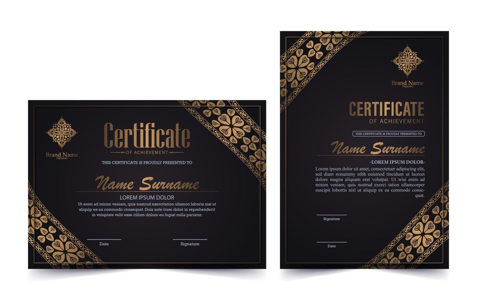 achievement certificate best award diploma vector