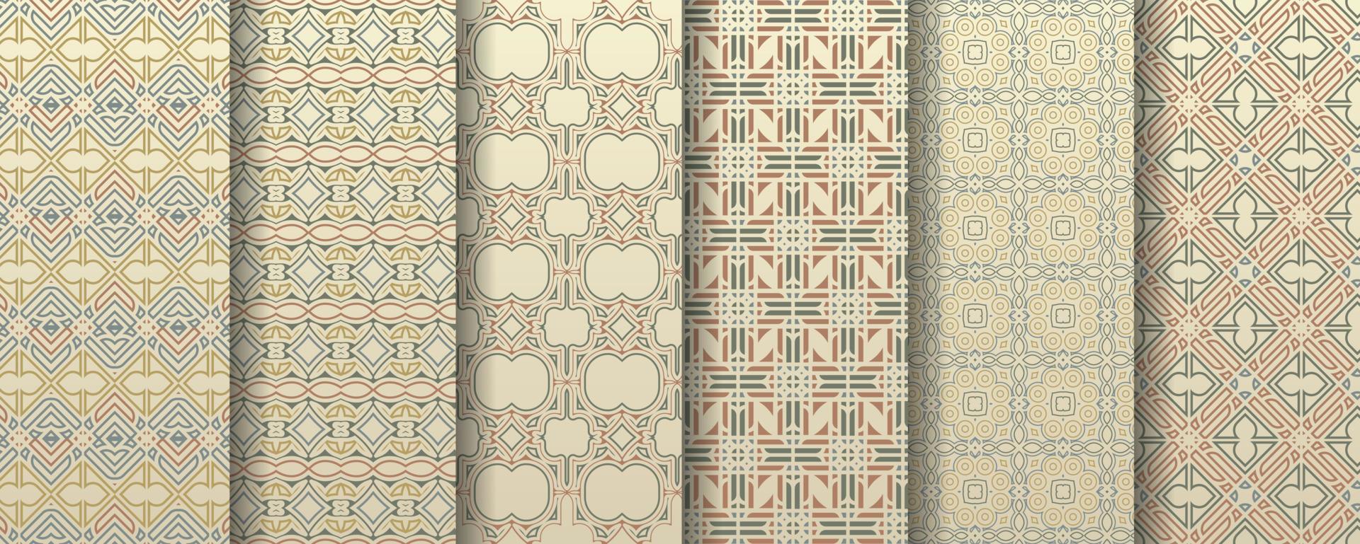 Collection of seamless ornamental ethnic patterns vector
