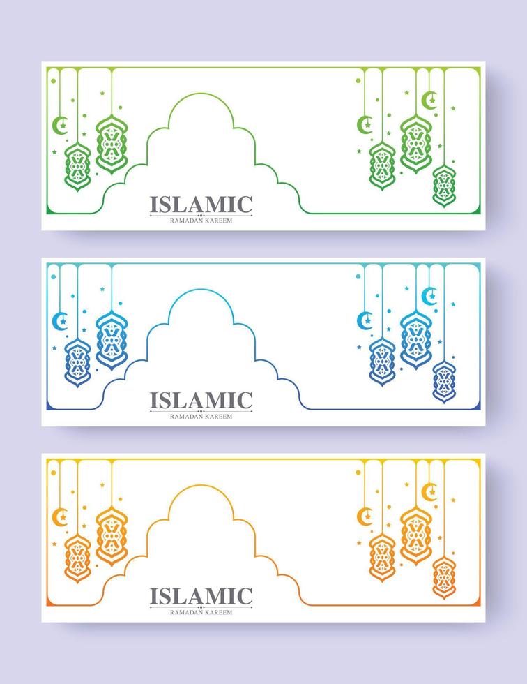 collection of colorful ramadan kareem backgrounds vector