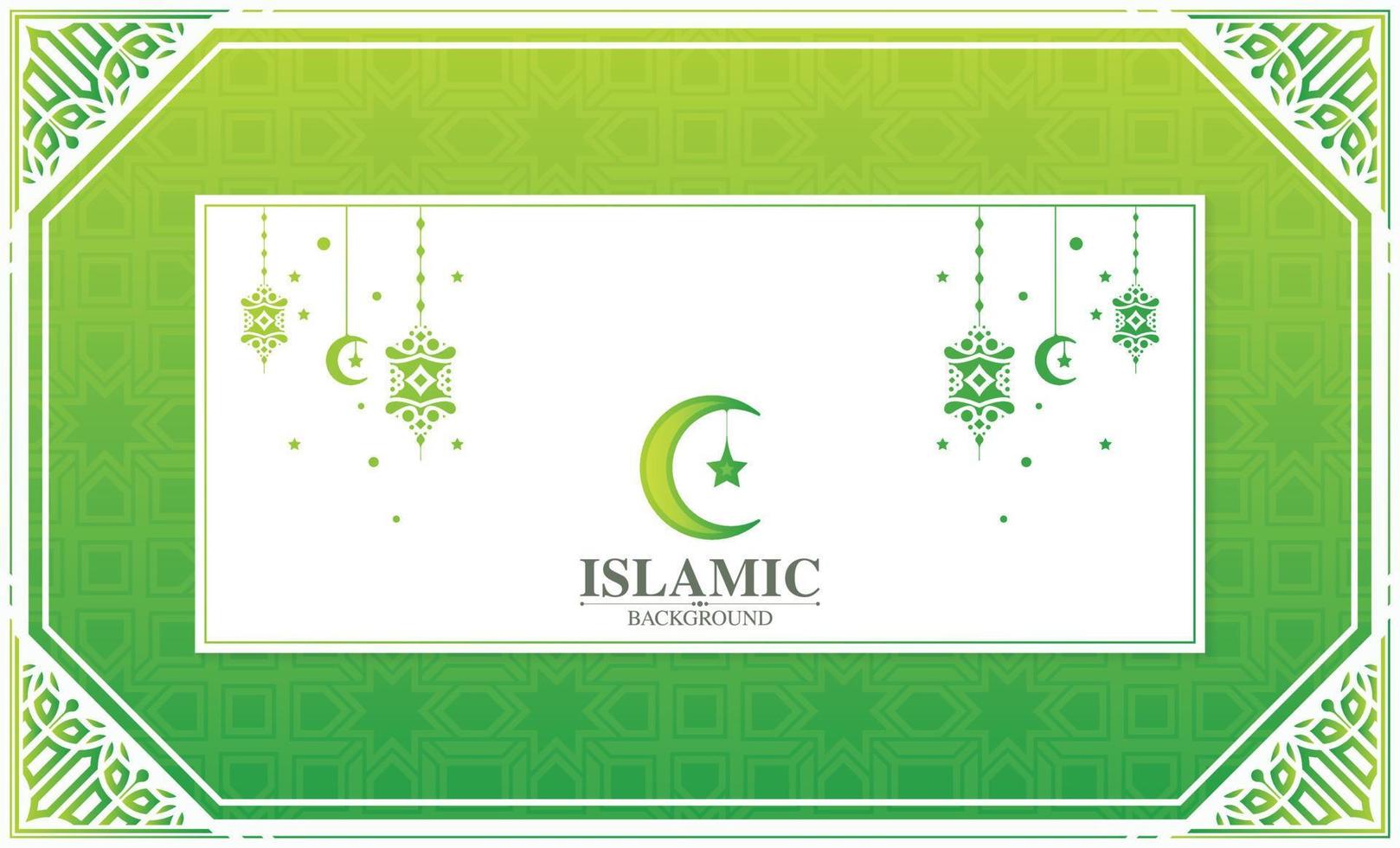 green ramadan kareem arabic background mandala style vector