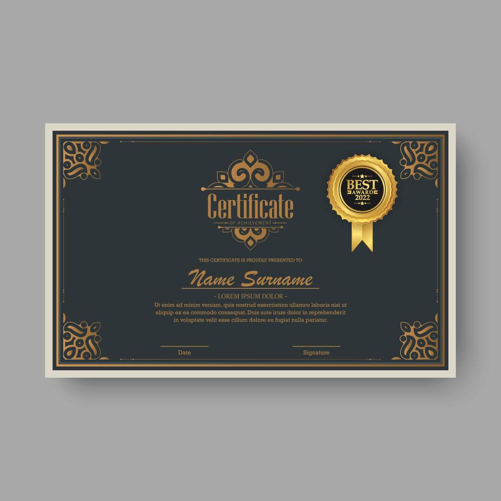 achievement certificate best award diploma vector