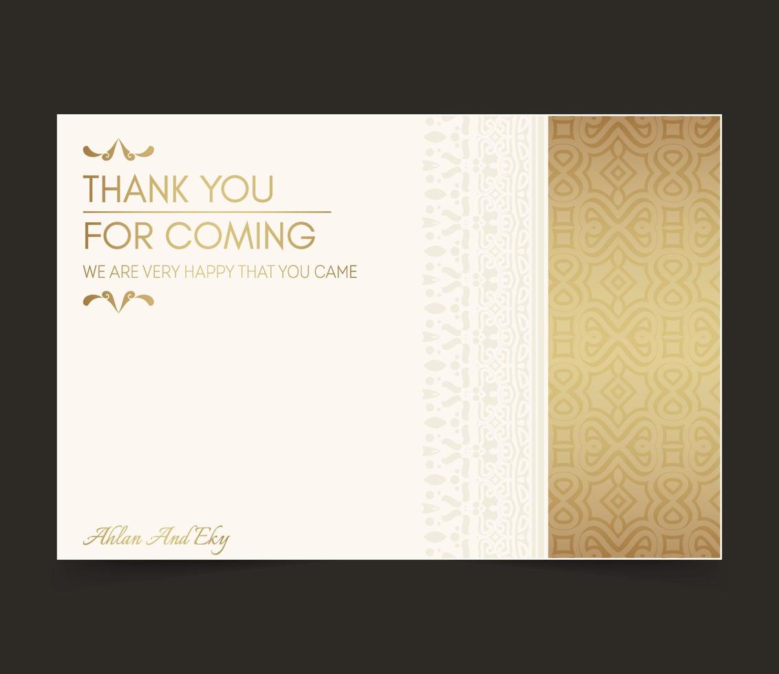 classic thank you wedding card vector