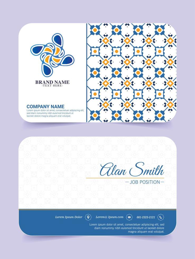 colorful pattern business card design vector