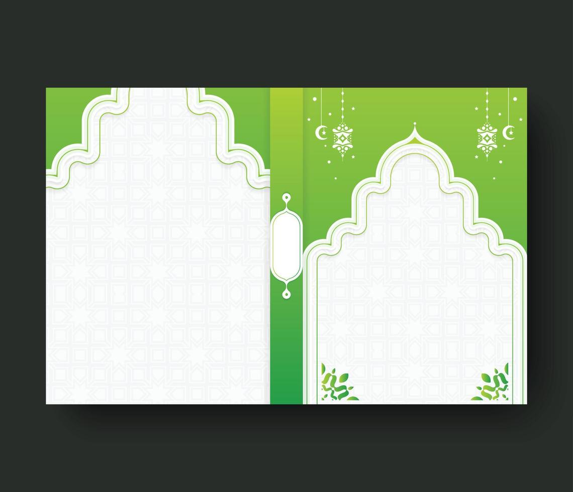 elegante verde islámico Ramadán kareem cubrir vector