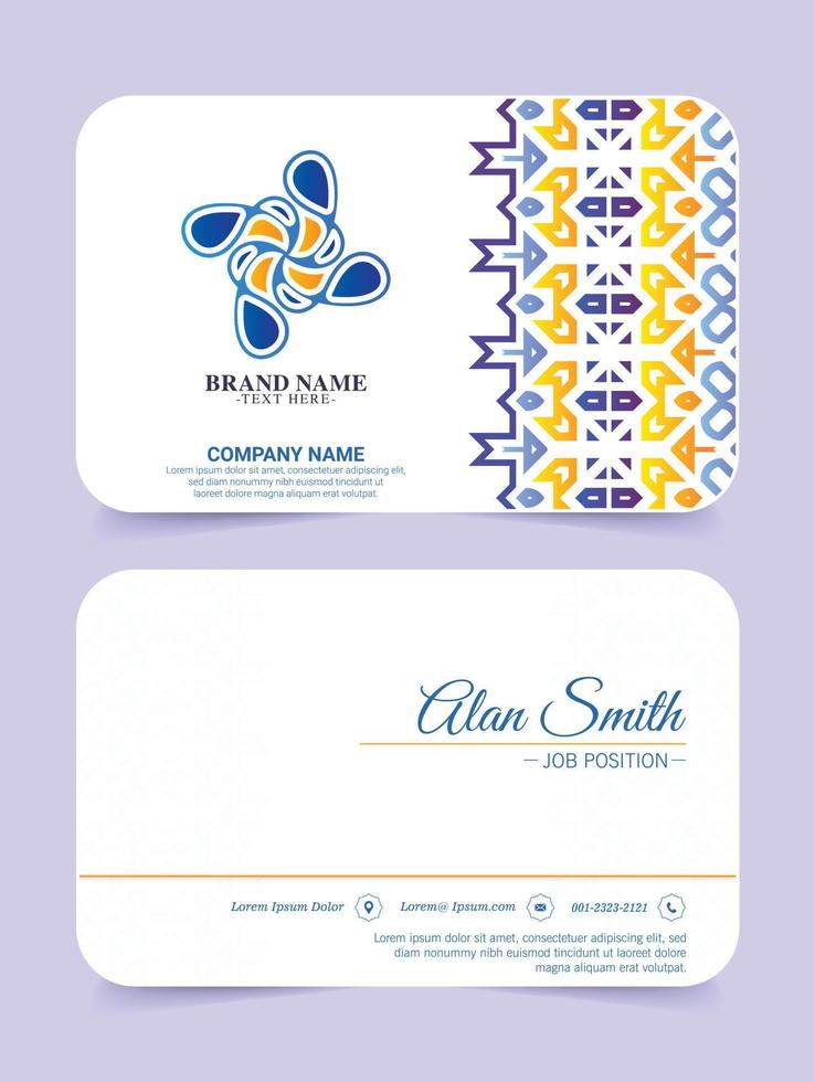 colorful pattern business card design vector