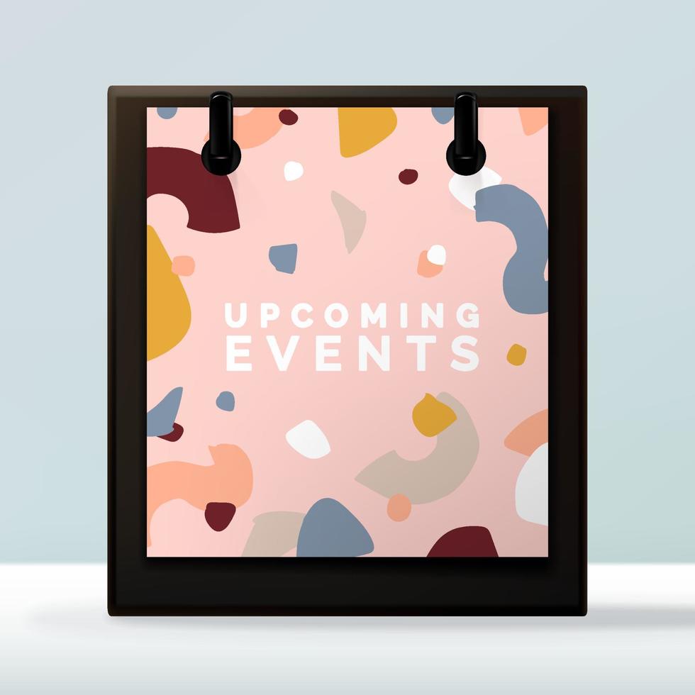 Vector Upcoming Event Calendar or Leaflet Stand