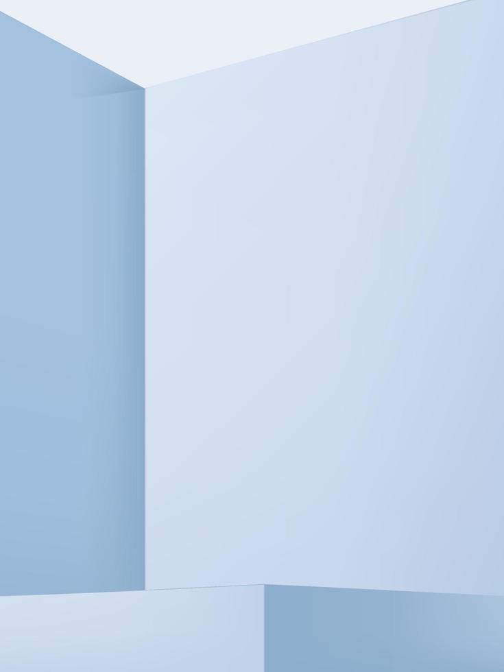 Vector Studio Shot Product Display Background with Pastel Blue Wall under Sunlight for Beauty and Healthcare Products.