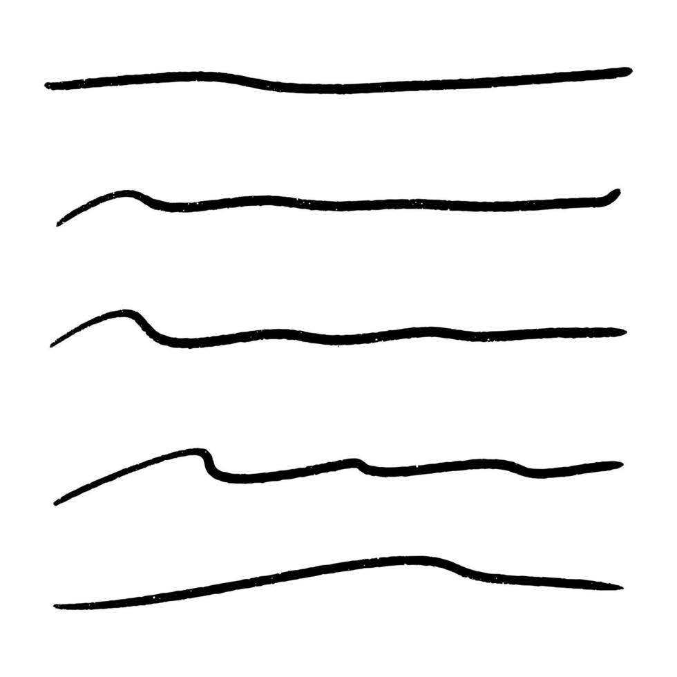 Vector set of hand drawn underline.
