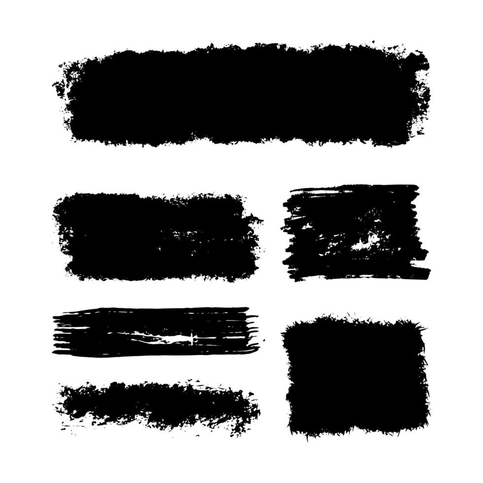 Black Distress Brushes. Grunge Texture. Splash Banner. vector illustration.