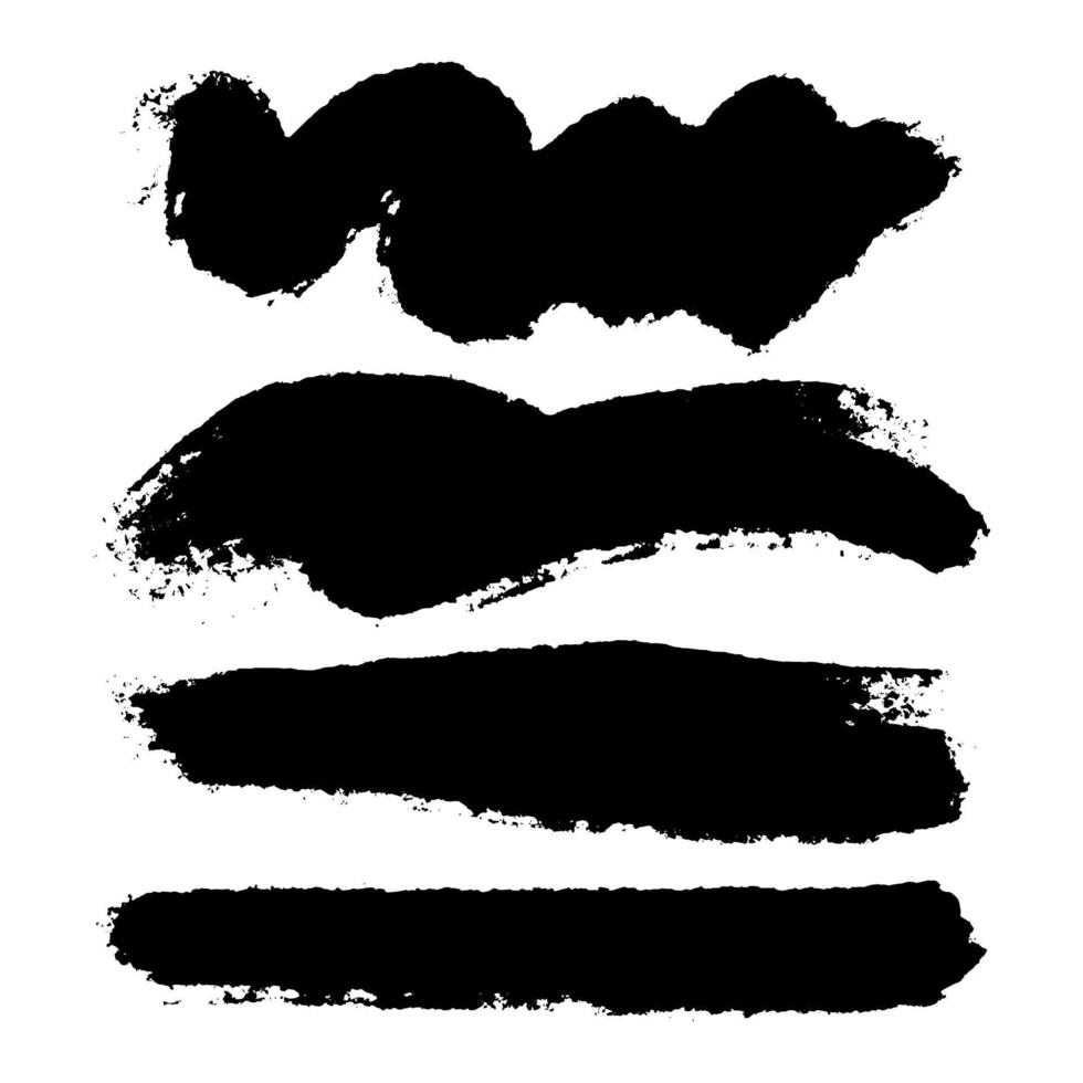 Black Distress Brushes. Grunge Texture. Splash Banner. vector illustration.